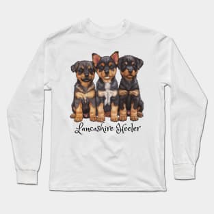 Three Lancashire Heeler puppies all looking cute. Long Sleeve T-Shirt